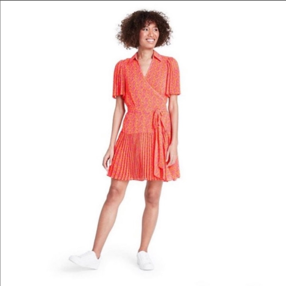Alexis x Target pink and orange wrap dress -XS